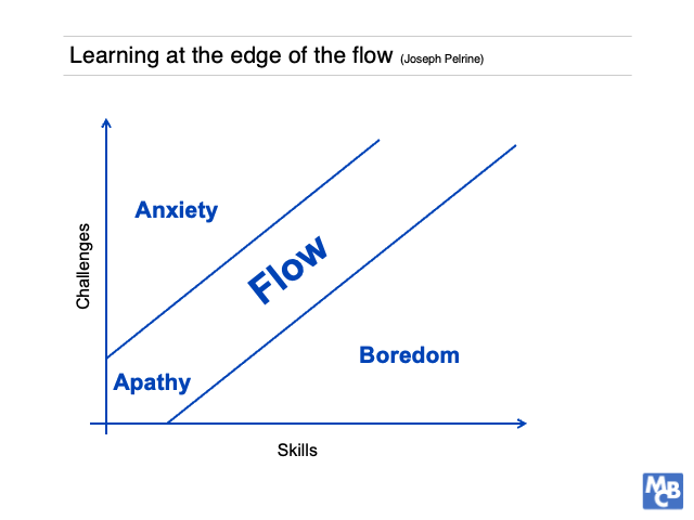 Two ways of learning at the edge of flow